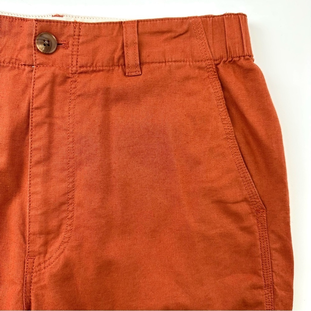 Uniqlo LINEN COTTON TAPERED womens PANTS terracotta orange 28-29 - Picture 4 of 13